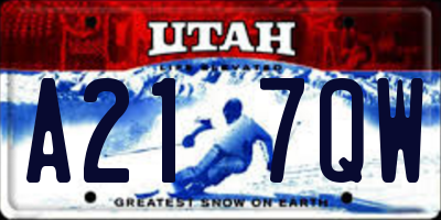 UT license plate A217QW