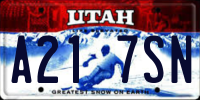 UT license plate A217SN