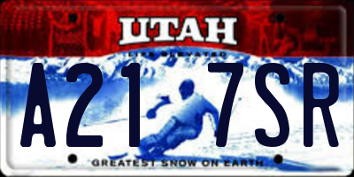 UT license plate A217SR