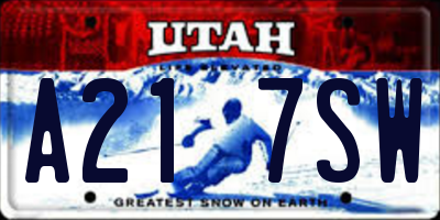 UT license plate A217SW