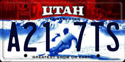 UT license plate A217TS