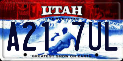 UT license plate A217UL