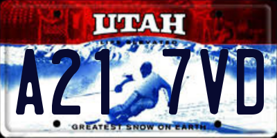 UT license plate A217VD