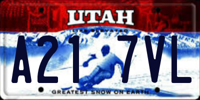 UT license plate A217VL
