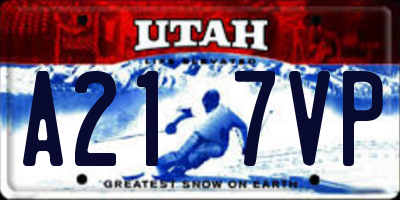UT license plate A217VP