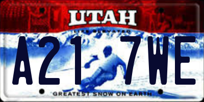 UT license plate A217WE