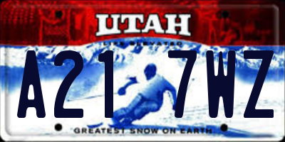UT license plate A217WZ