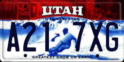 UT license plate A217XG