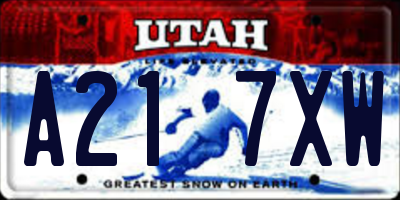UT license plate A217XW