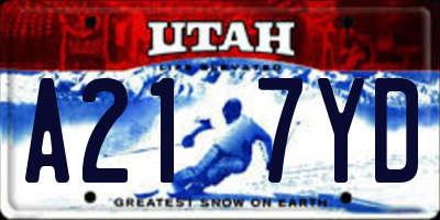UT license plate A217YD