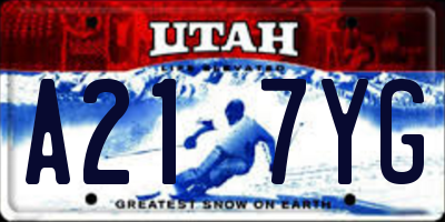 UT license plate A217YG