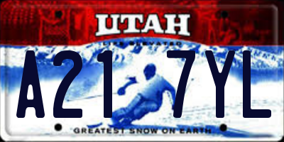 UT license plate A217YL