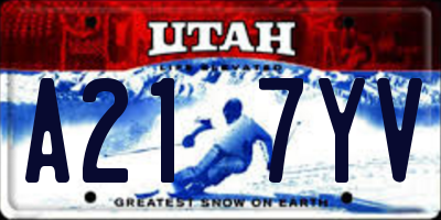 UT license plate A217YV
