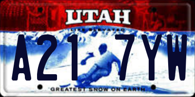 UT license plate A217YW