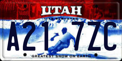 UT license plate A217ZC