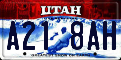 UT license plate A218AH