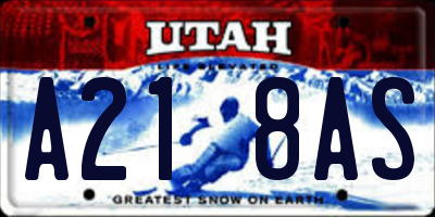UT license plate A218AS