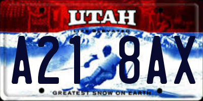 UT license plate A218AX