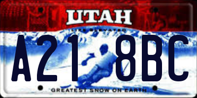 UT license plate A218BC