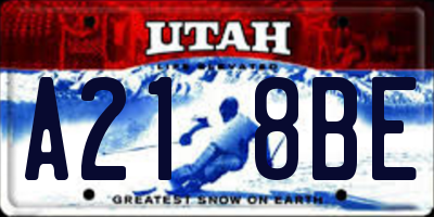UT license plate A218BE