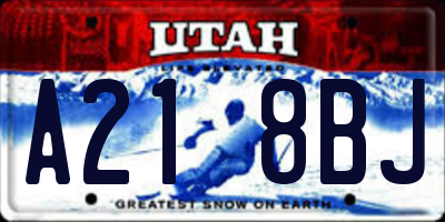 UT license plate A218BJ
