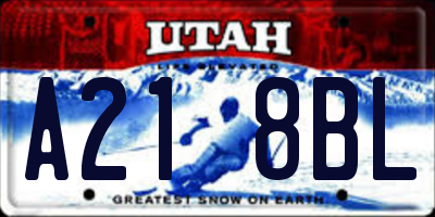 UT license plate A218BL