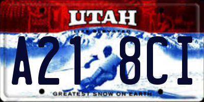 UT license plate A218CI