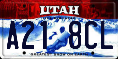 UT license plate A218CL