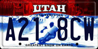 UT license plate A218CW
