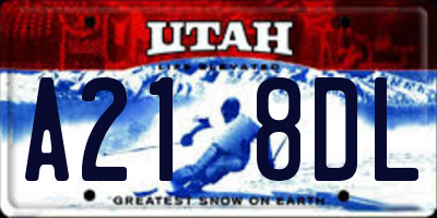UT license plate A218DL