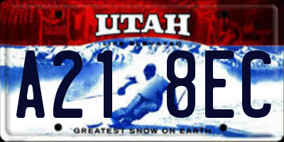UT license plate A218EC