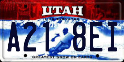 UT license plate A218EI