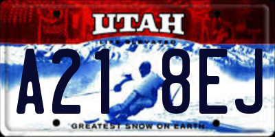 UT license plate A218EJ