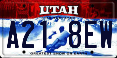UT license plate A218EW
