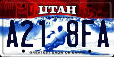 UT license plate A218FA