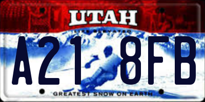UT license plate A218FB