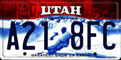 UT license plate A218FC