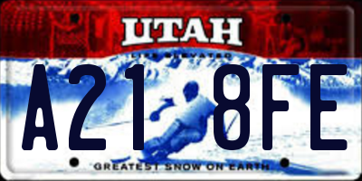 UT license plate A218FE
