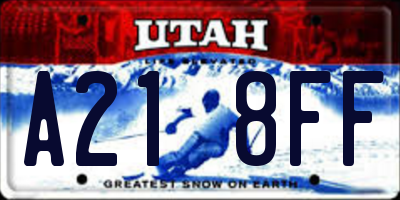 UT license plate A218FF