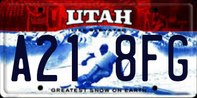 UT license plate A218FG