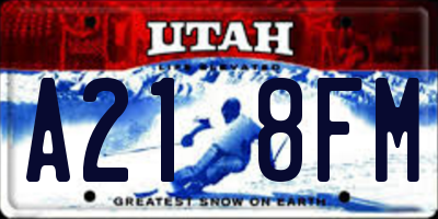 UT license plate A218FM