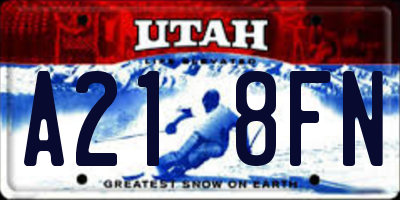 UT license plate A218FN