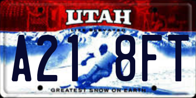 UT license plate A218FT