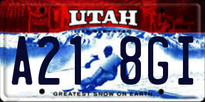 UT license plate A218GI