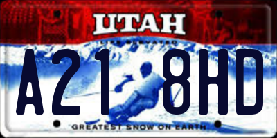 UT license plate A218HD