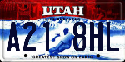 UT license plate A218HL