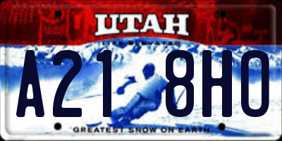 UT license plate A218HO