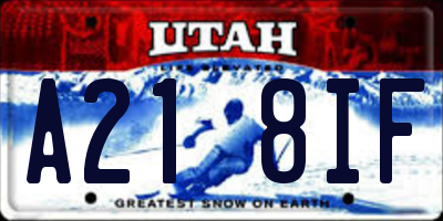 UT license plate A218IF