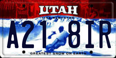 UT license plate A218IR
