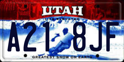 UT license plate A218JF